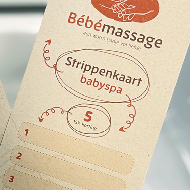 Bebemassage ontwerp strippenkaart