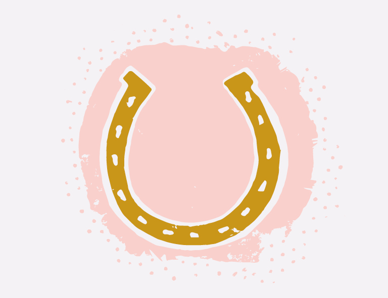 Illustratie hoefijzer roze